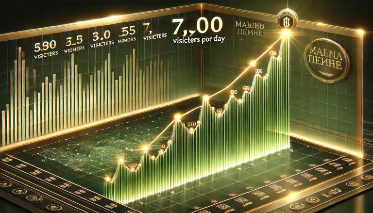 Grafico delle visite giornaliere del progetto "Magia del Denaro".