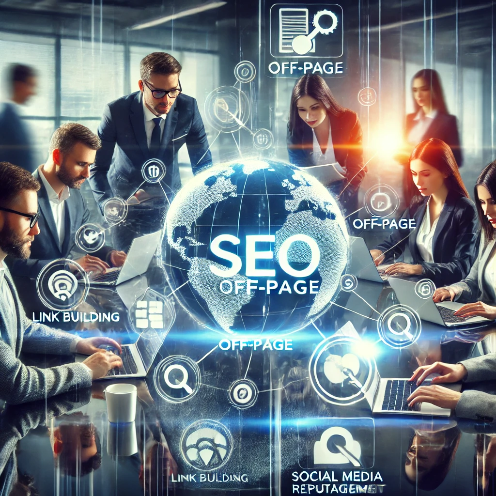Un team di professionisti del marketing digitale lavora su strategie SEO Off-Page per il successo internazionale.