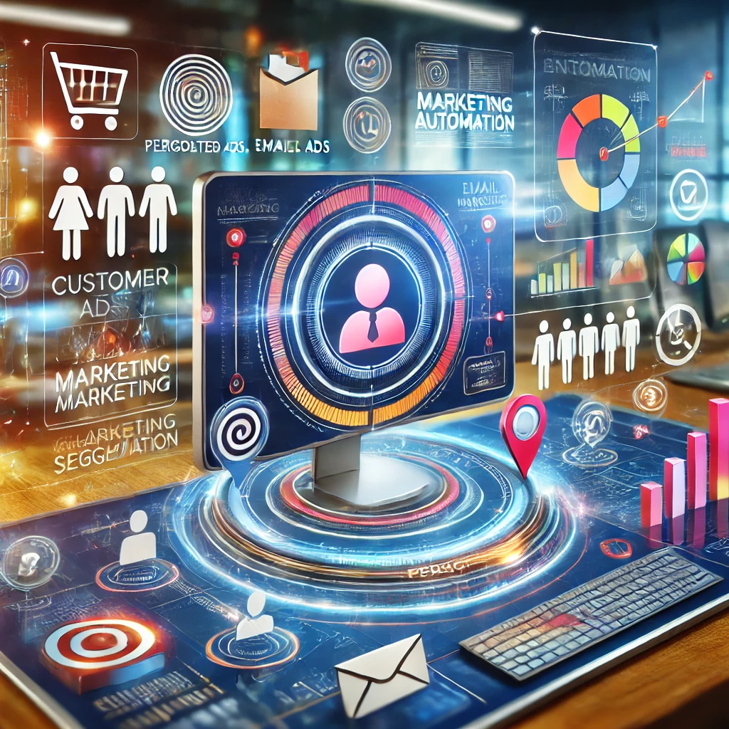 Interfaccia digitale con elementi personalizzati che rappresentano l'uso della personalizzazione nel marketing digitale.