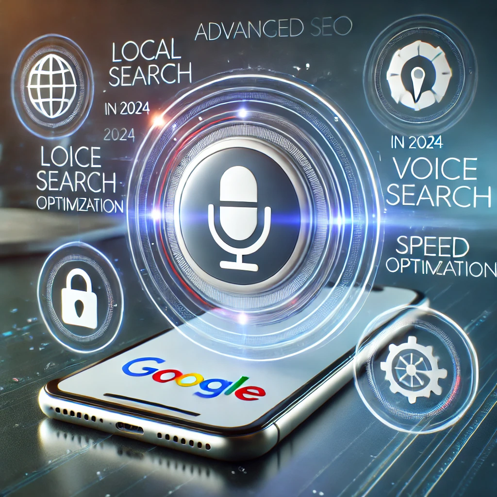 Dispositivo mobile con assistente vocale attivato, che mostra risultati di ricerca ottimizzati per la SEO vocale.