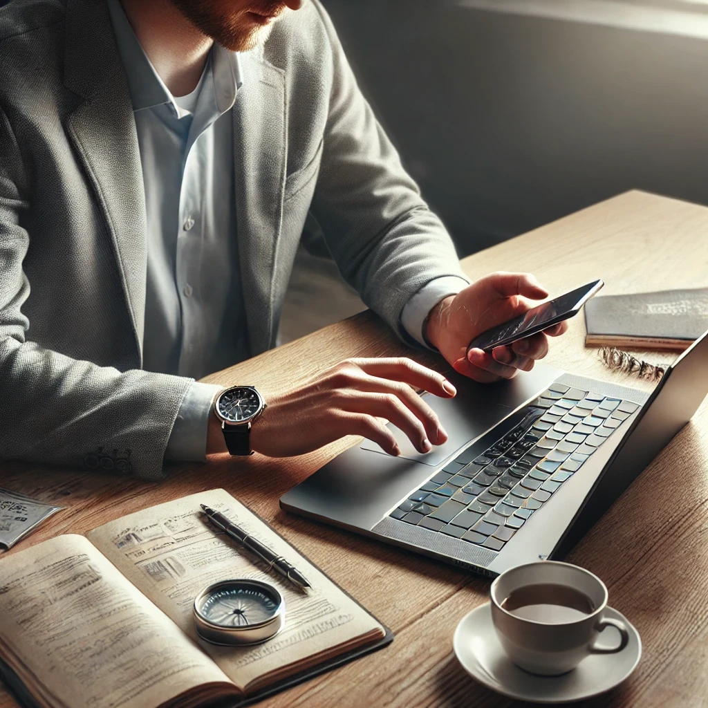 Professionista che lavora a una strategia di email marketing automation integrata con il SMM