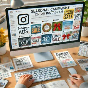 Pianificazione di una campagna pubblicitaria stagionale su Instagram con grafiche festive